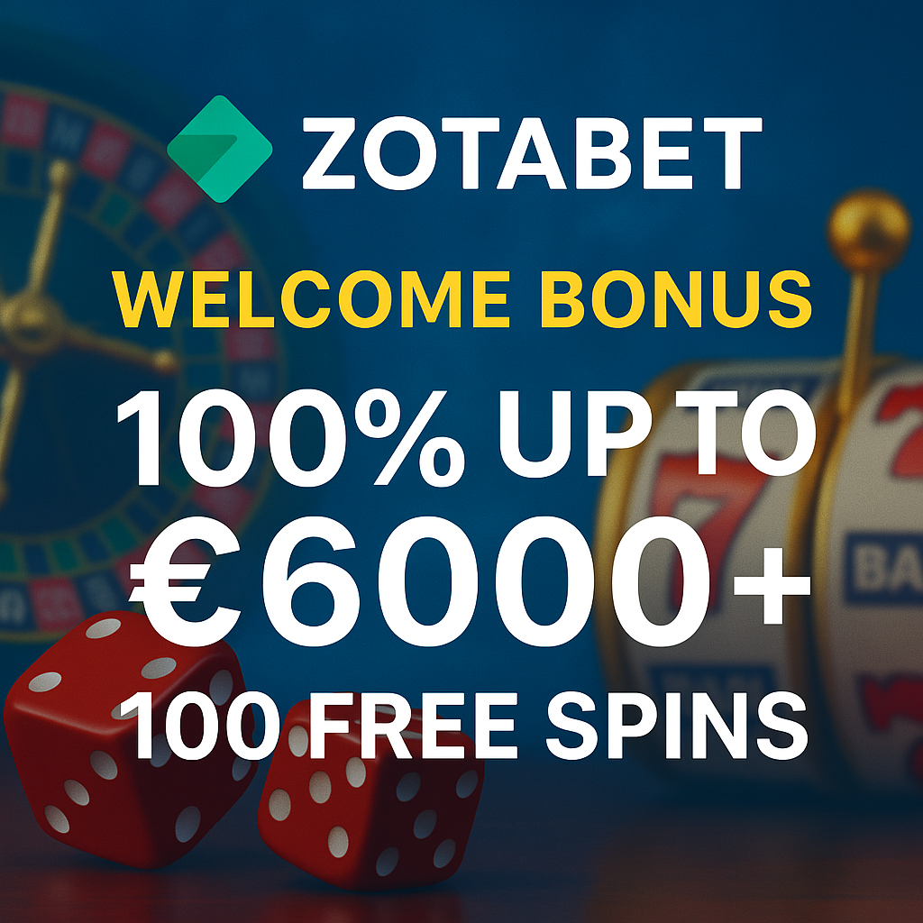 ZotaBet Casino offers 100% up to €6000 + 100 free spins